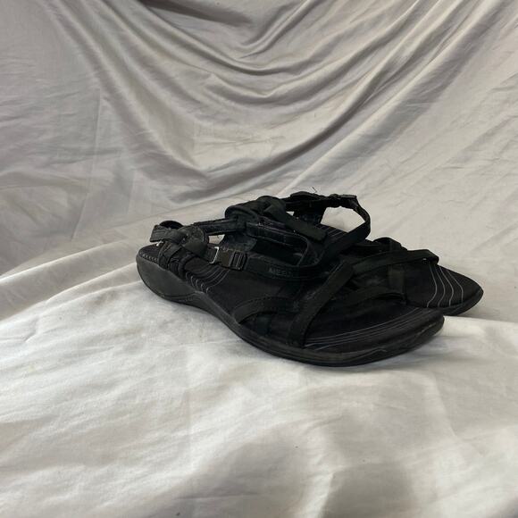 Merrell Aster Black Leather Strappy Sandal SZ‎ 9 Outdoor Beach Vacation Hiking - Picture 2 of 6